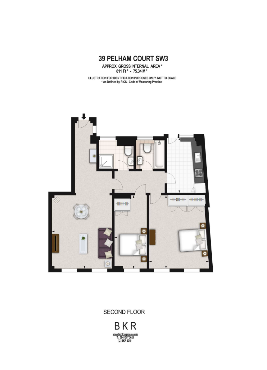 Pelham Court, 145,Flat 39, Fulham Road, London floorplan
