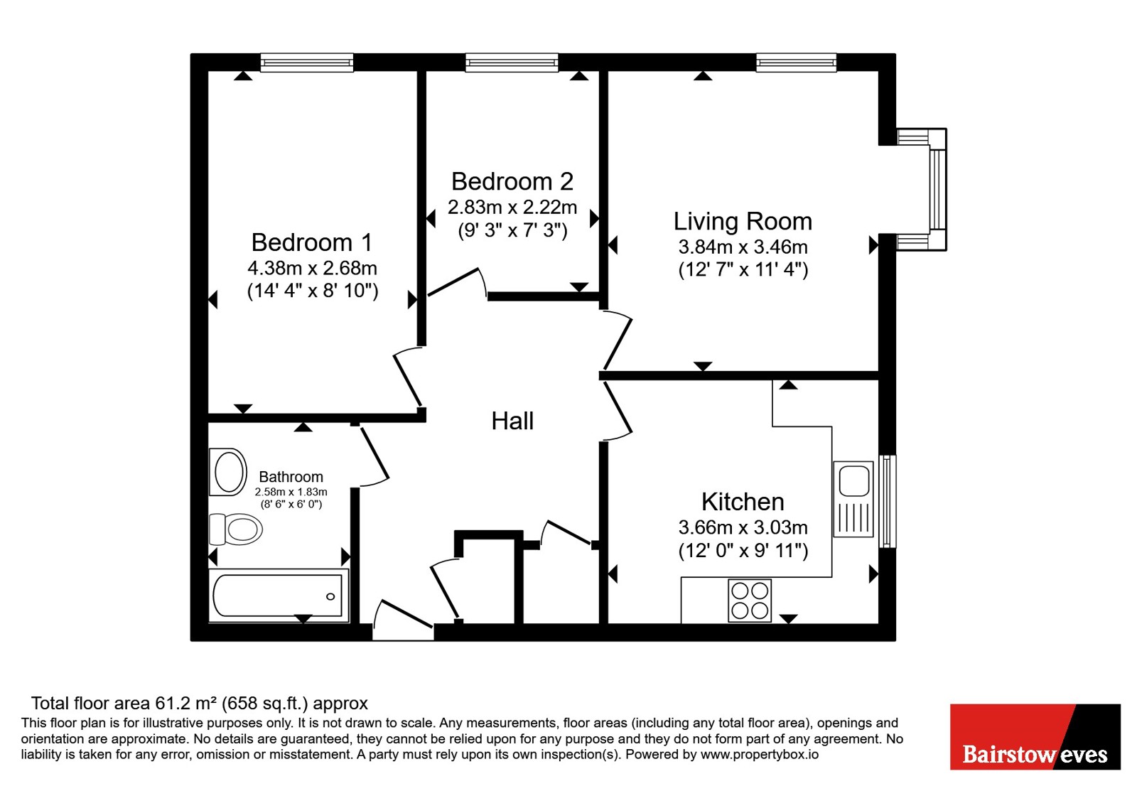 Flat 1, 31, Sandow Place, West Malling floorplan