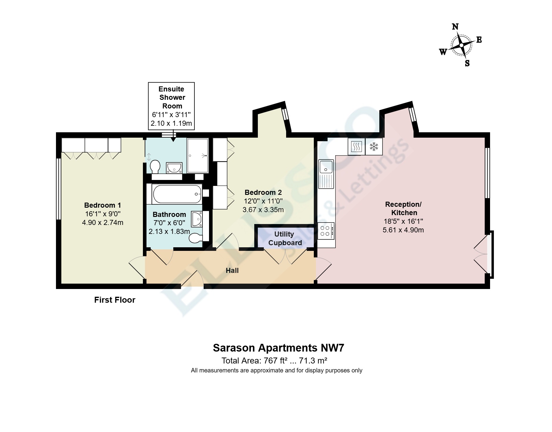 Flat 4,,, Sarason Apartments, Mill Hill floorplan