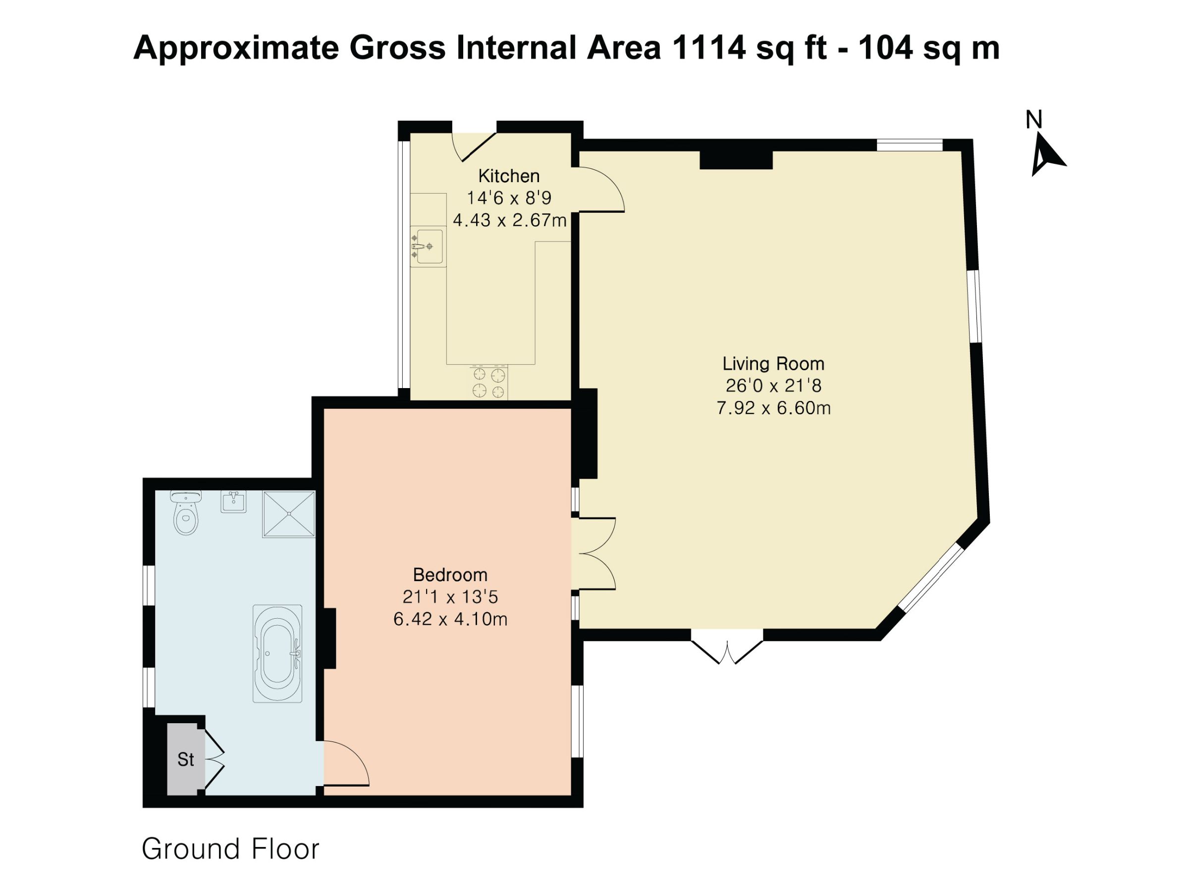 Music Room Flat, Bakers Cross House, Cranbrook floorplan