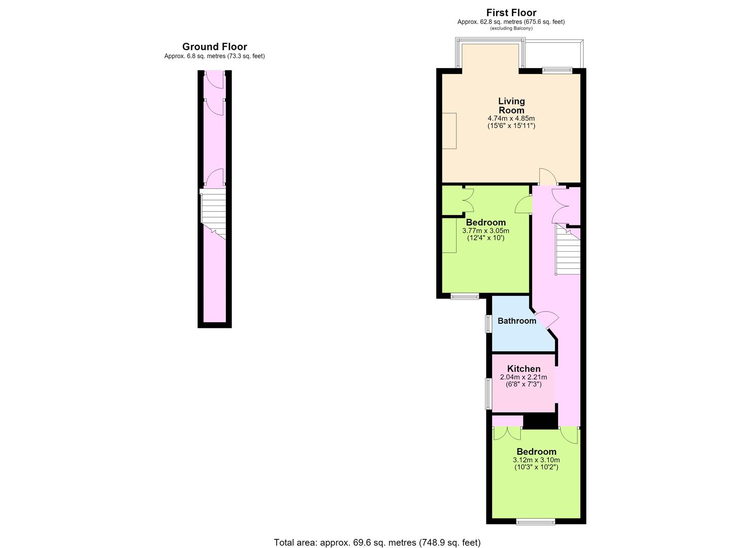 First Floor Flat, 21, St Matthews Road, Worthing floorplan