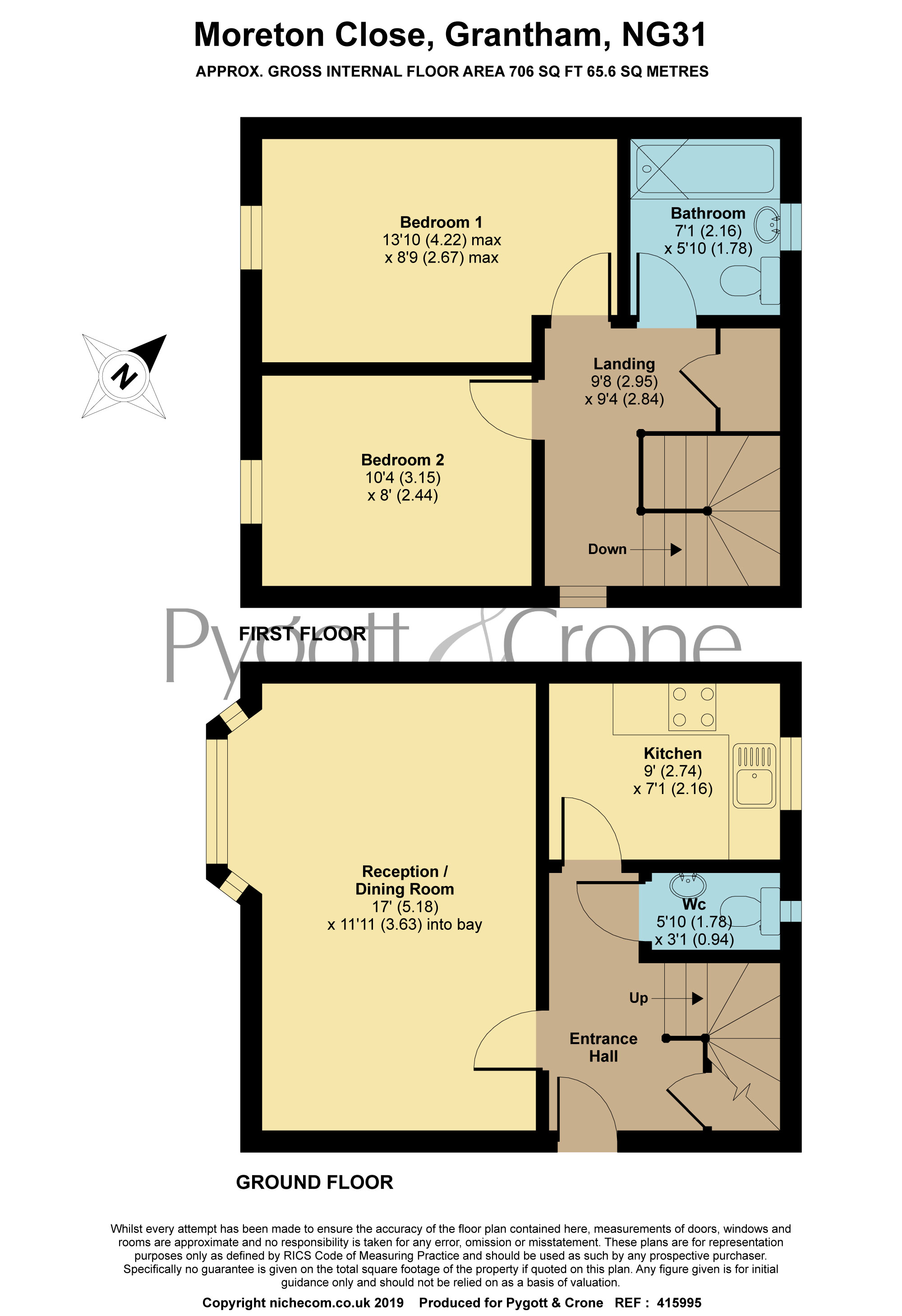 2 Bedrooms End terrace house for sale in Moreton Close, Great Gonerby NG31