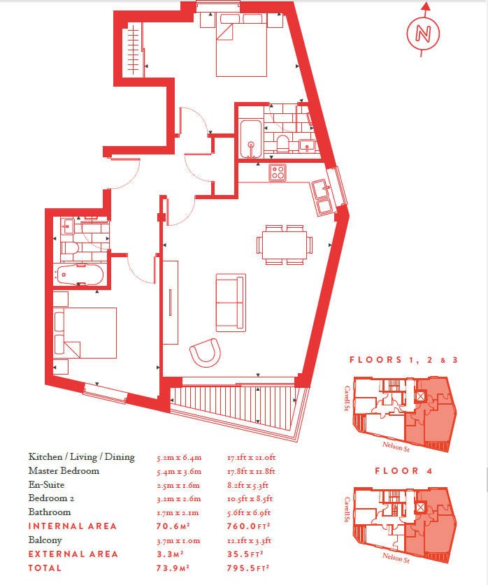 2 Bedrooms Flat to rent in Gateway House, Cavell Street, Whitechapel E1