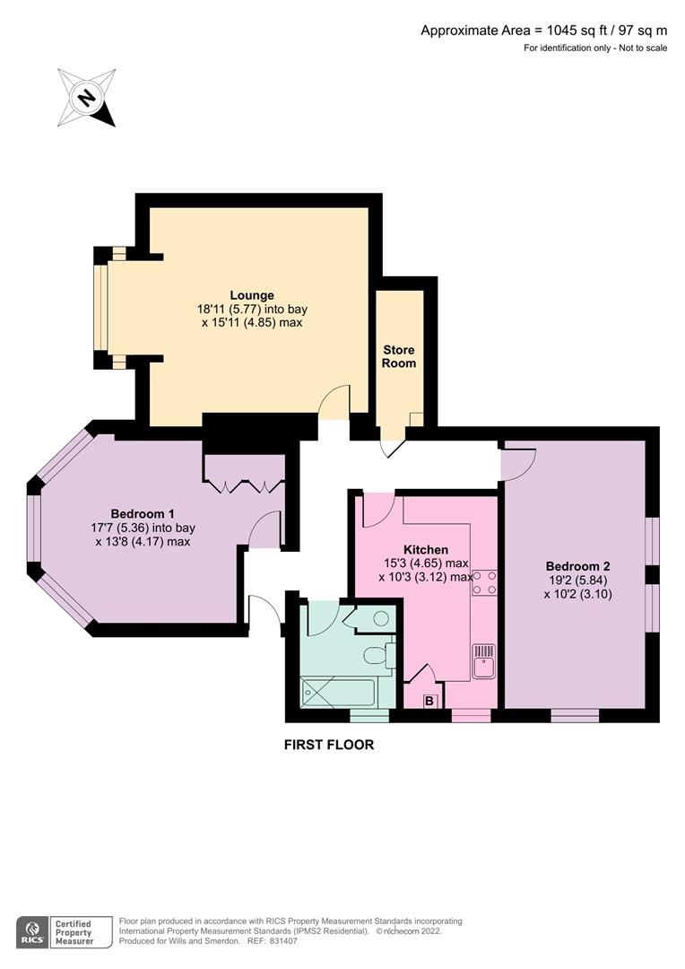 Flat 3 Shadyhanger House, 20 Shadyhanger, Godalming floorplan