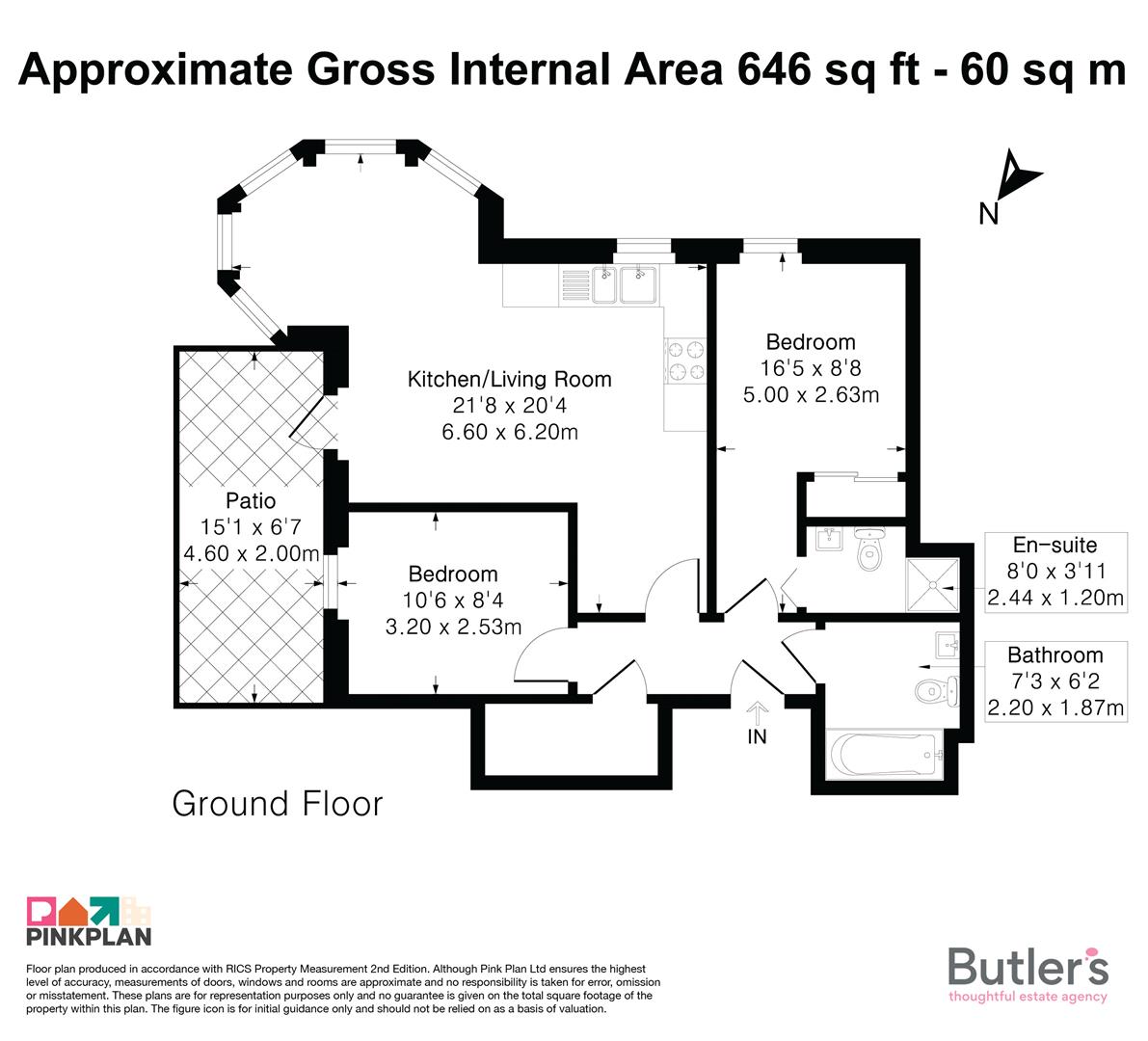 Flat 2 Oak Tree Court, 40, Overton Road, Sutton floorplan