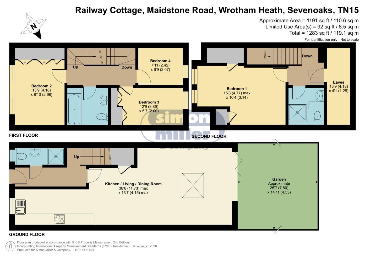 3 Railway Cottage, Maidstone Road, Sevenoaks floorplan