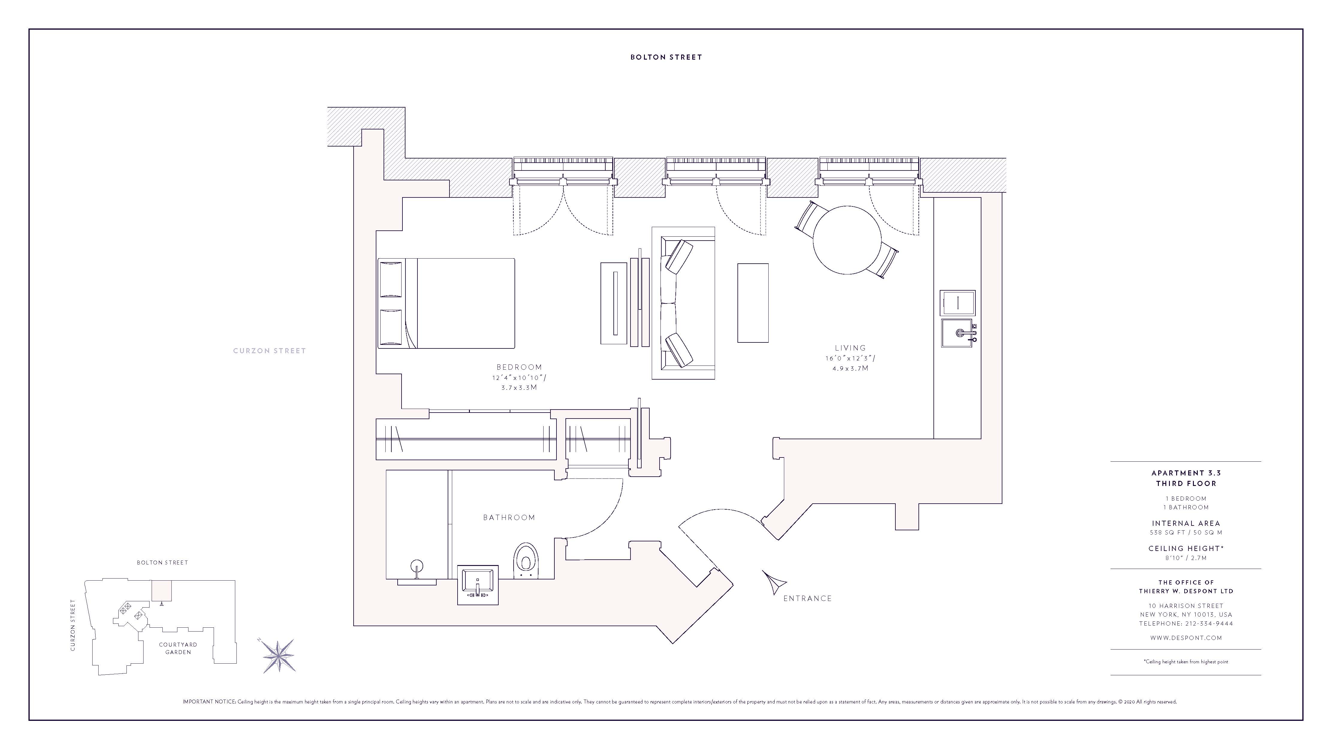 Apartment 3.3,, 60 Curzon, Mayfair floorplan