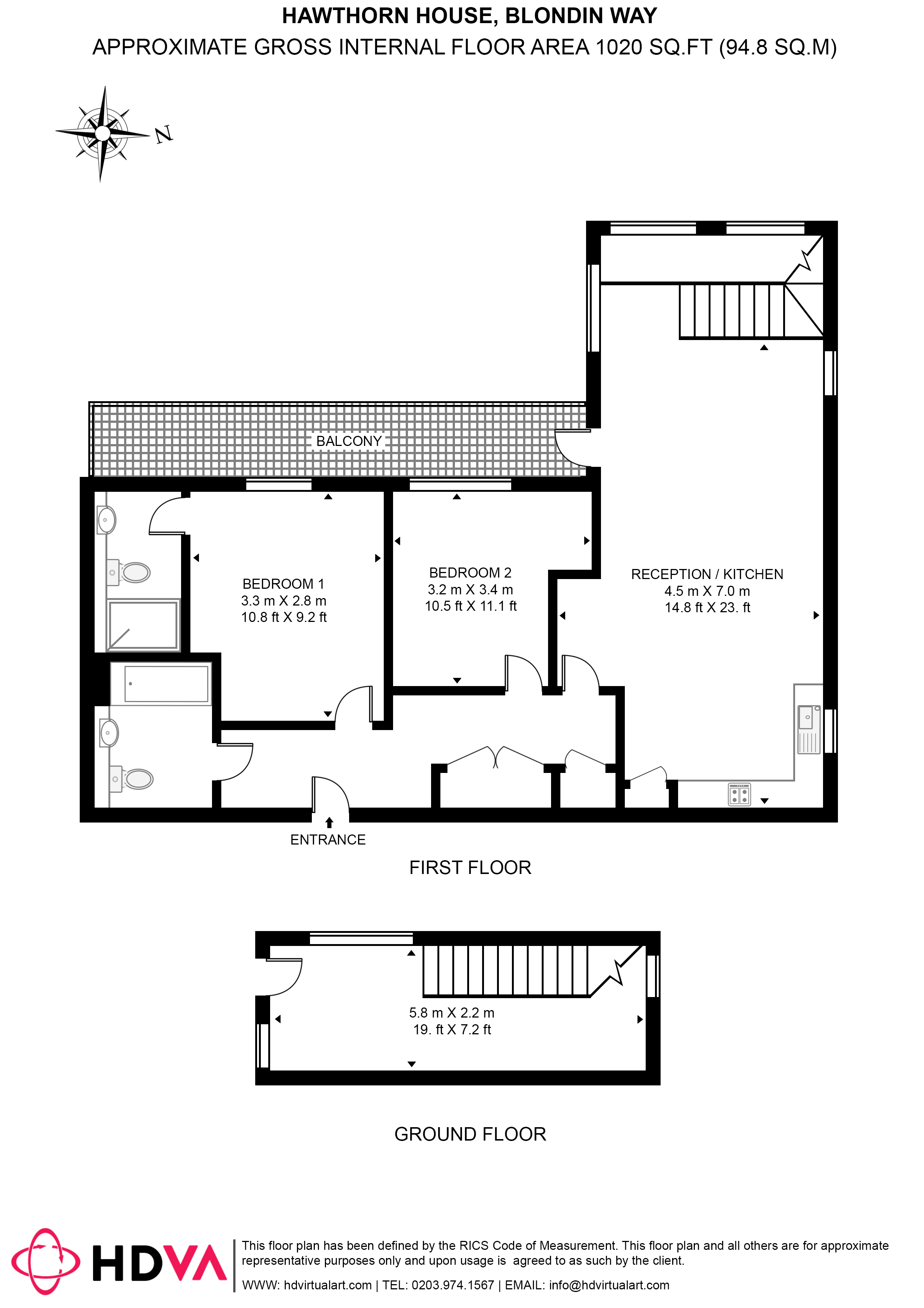 5, Hawthorn House, 5, Blondin Way, London floorplan