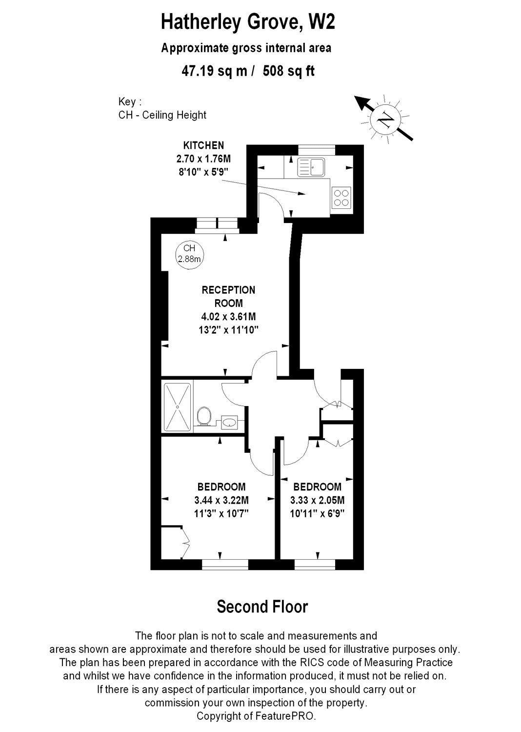 2 Bedrooms Flat to rent in Hatherley Grove, London W2