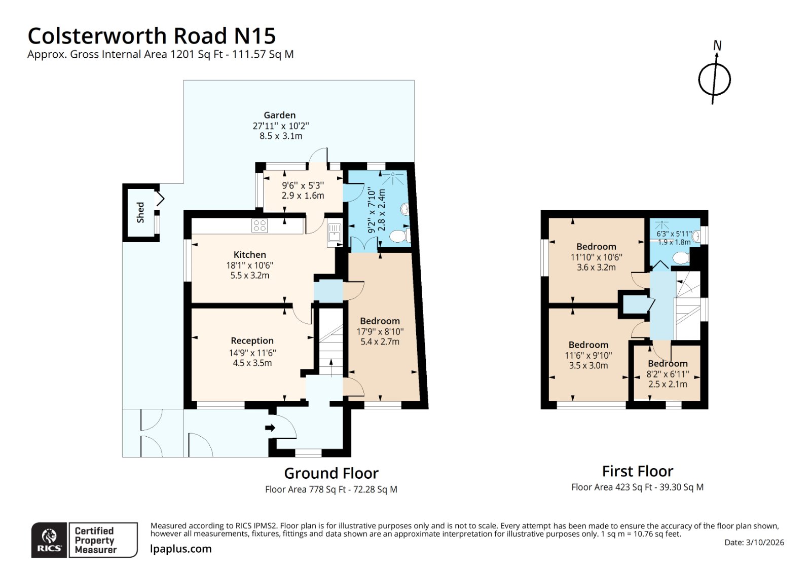 1a, Colsterworth Road, London floorplan