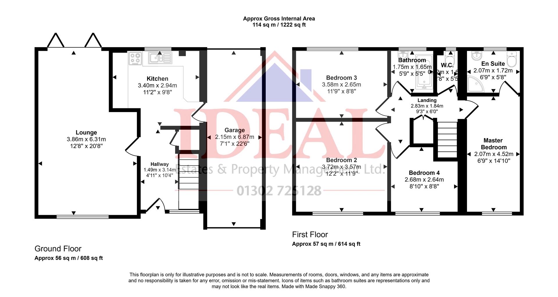 112, Lutterworth Drive, Doncaster floorplan