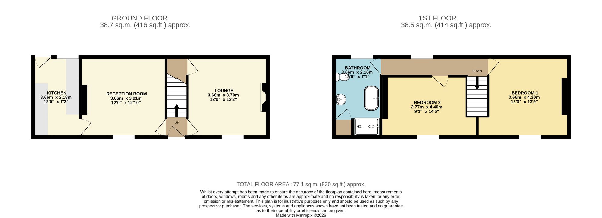 3 John Street, Chesterfield floorplan