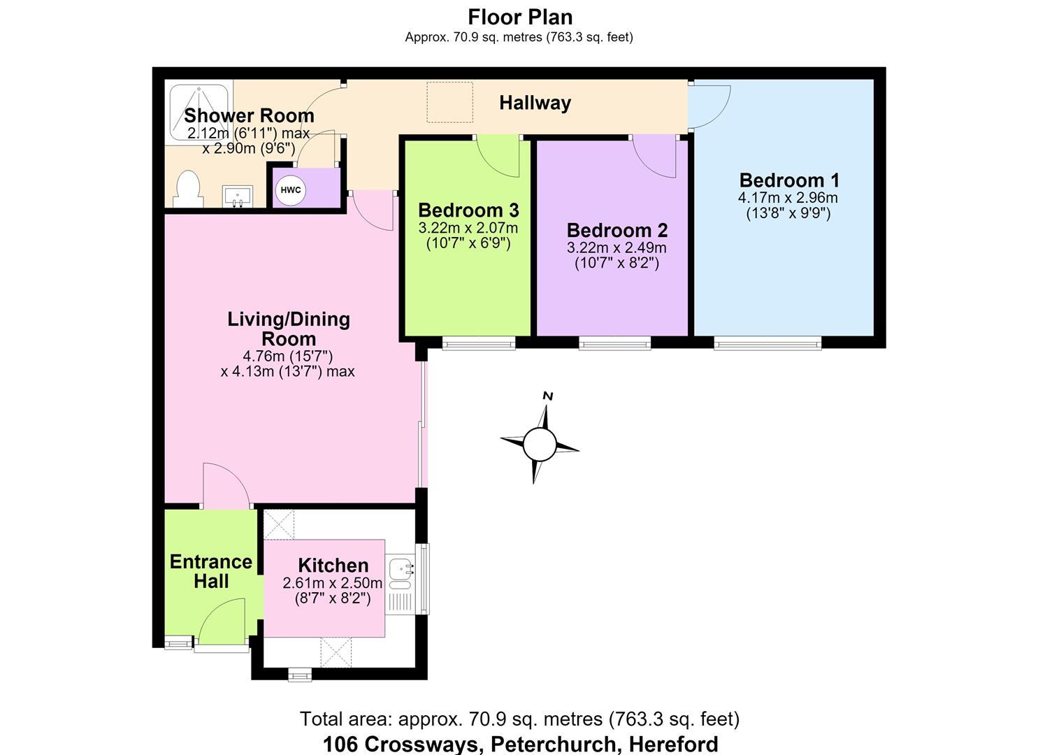 106, Crossways, Hereford floorplan