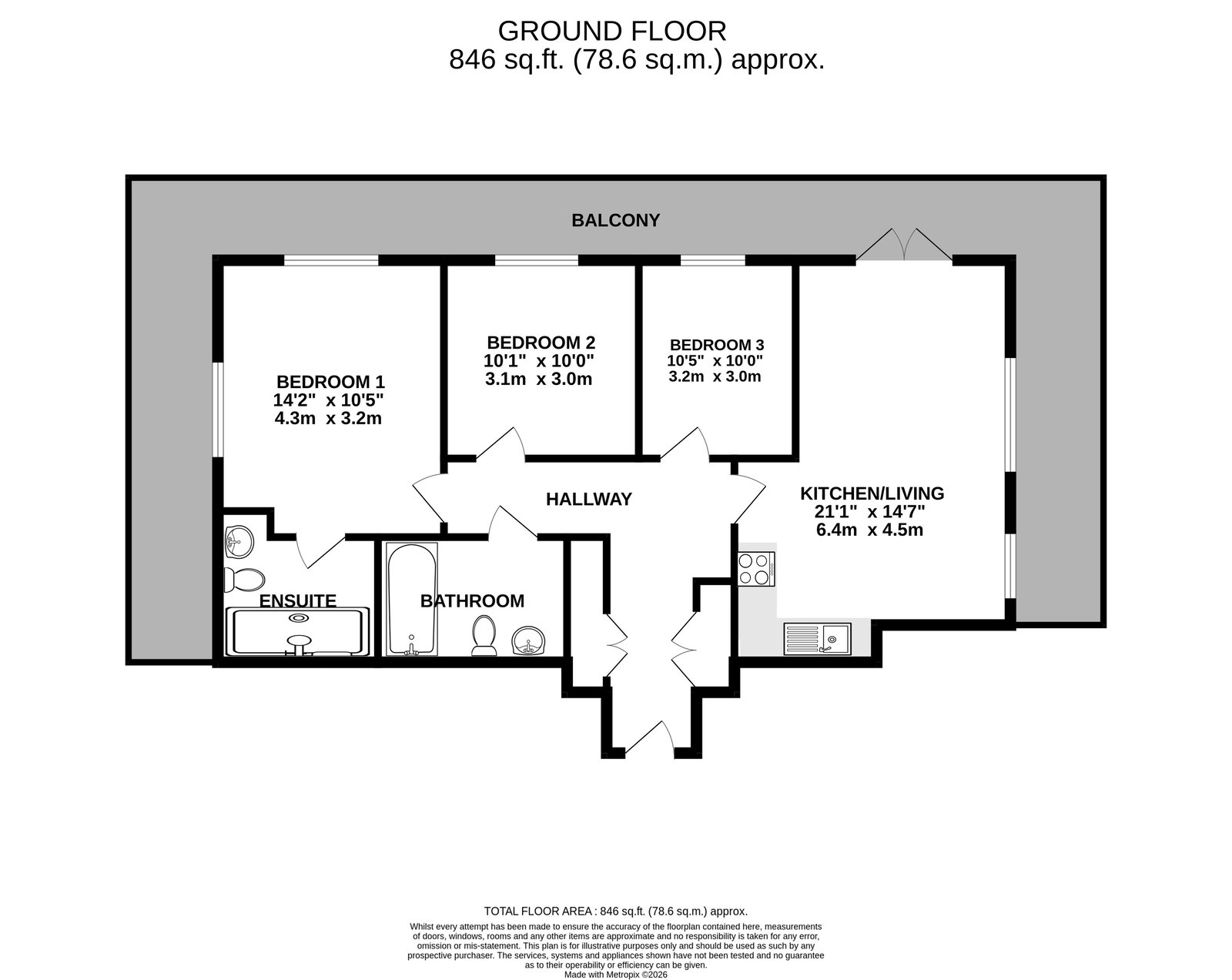 73 Granada House, Meridian Way, Southampton floorplan