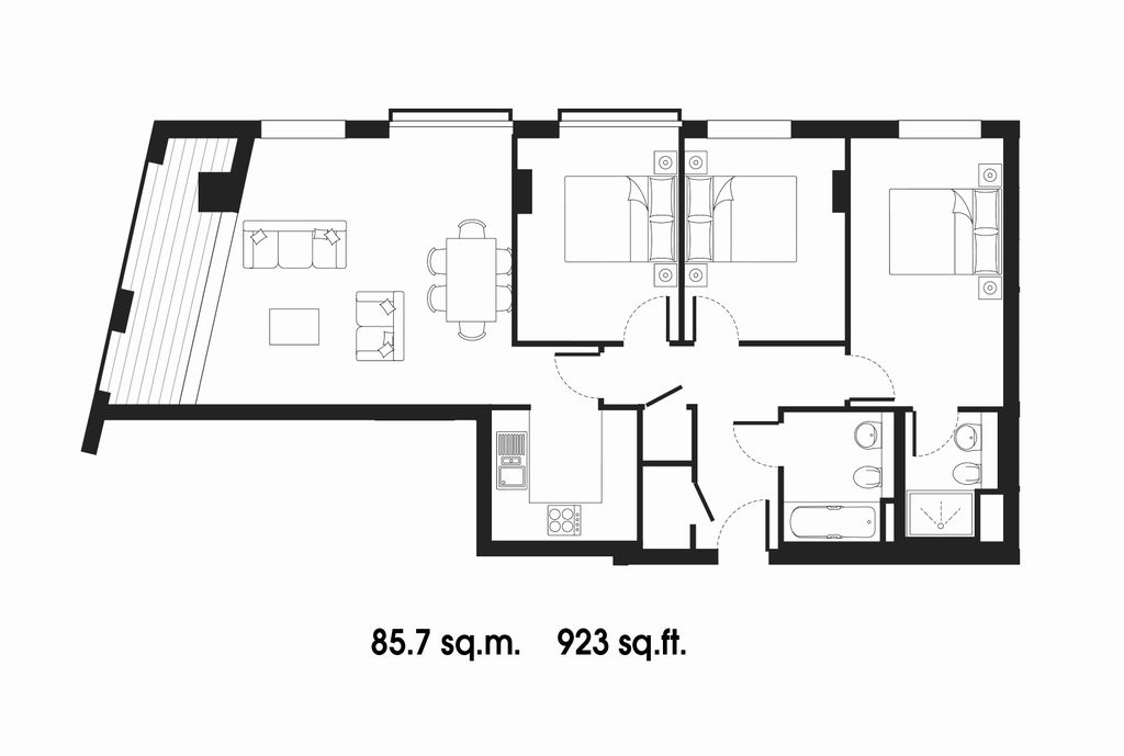 3 Bedrooms Flat to rent in Talisman Tower, 6 Lincoln Plaza, London E14