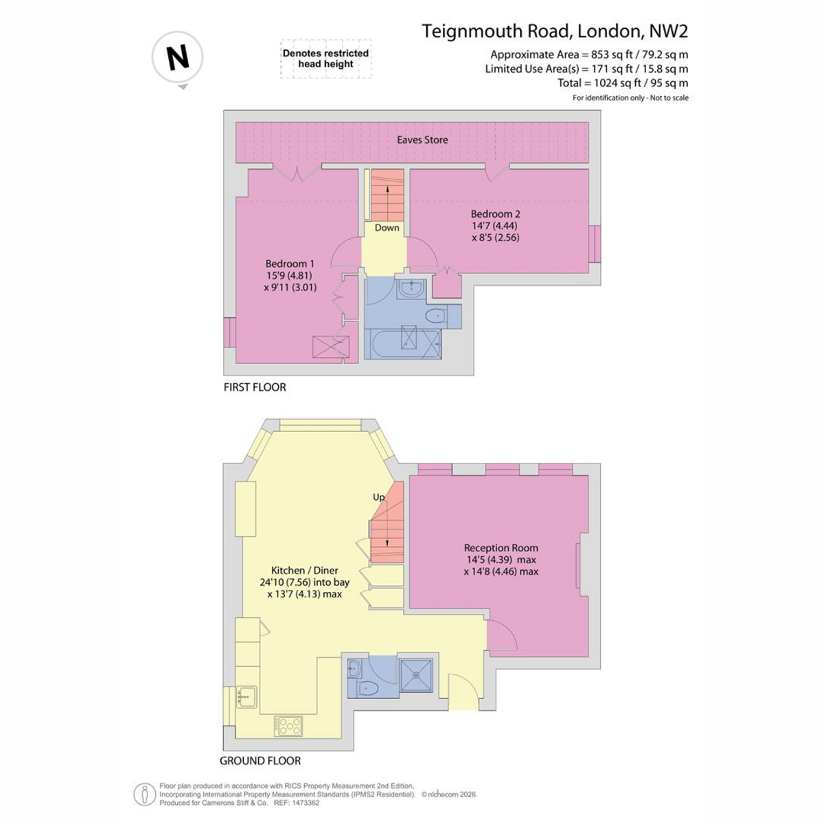 Flat Flat B, 28, Teignmouth Road, London floorplan