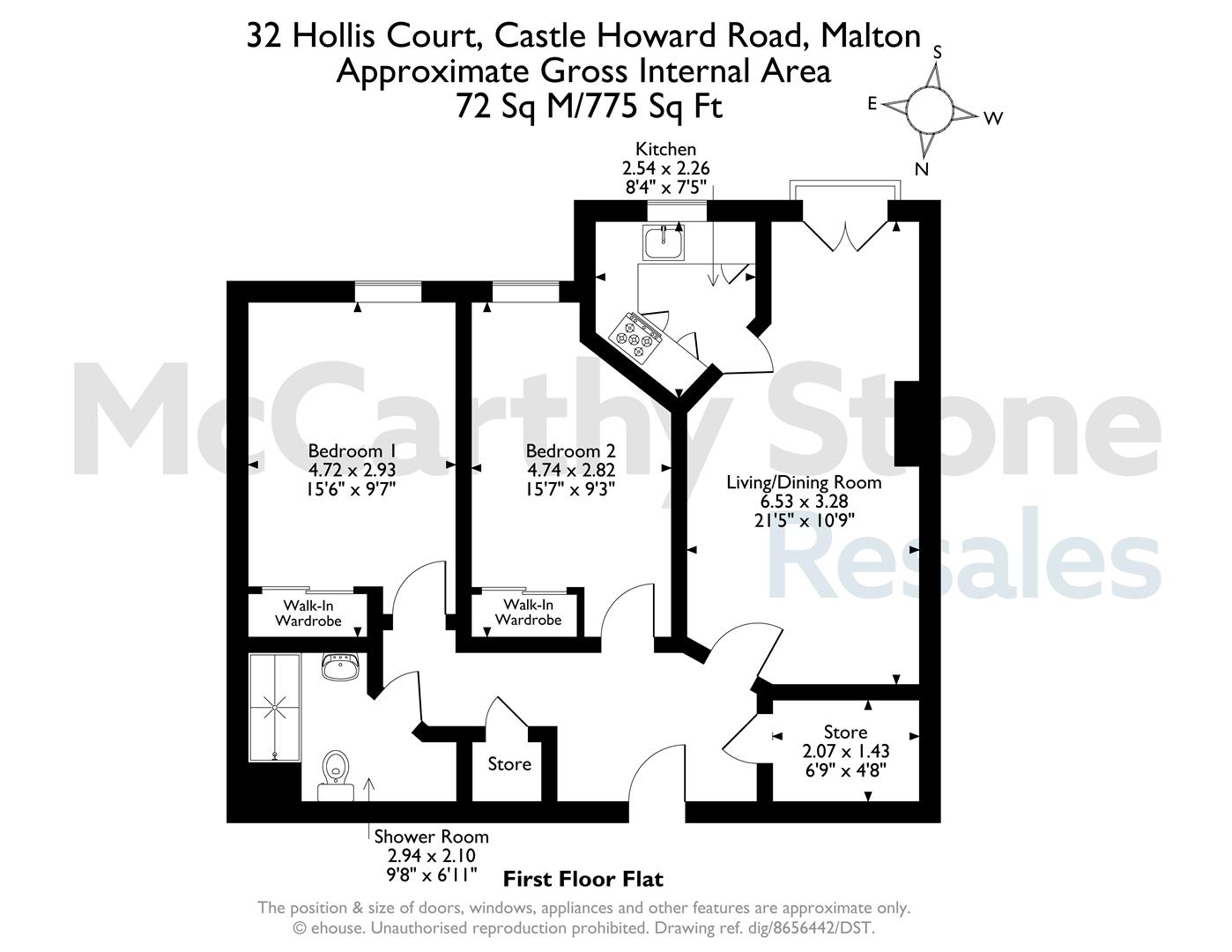 32 Hollis Court, Castle Howard Road, Malton floorplan