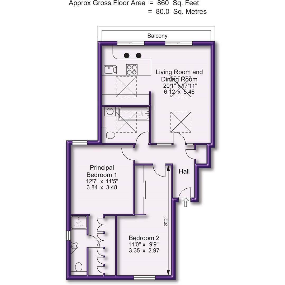 Flat 5, 15, Heath Road, Altrincham floorplan
