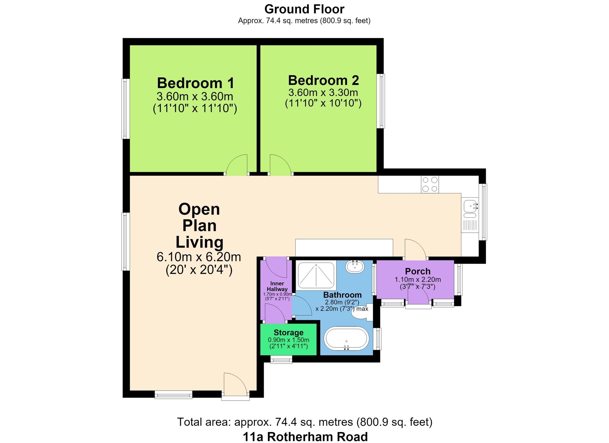 11a Rotherham Road, Chesterfield floorplan