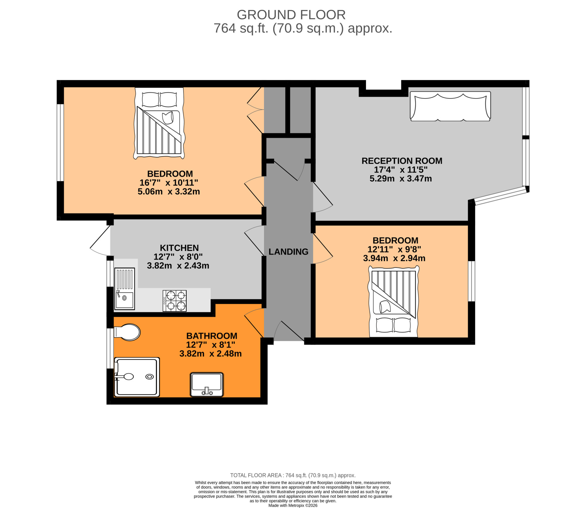 Flat 14, West Court, Hounslow floorplan