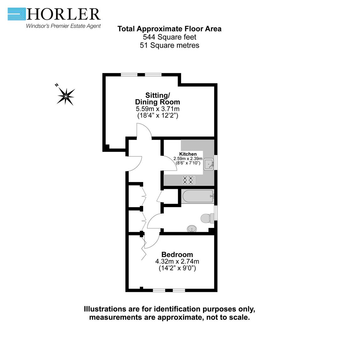 Gray Court, Bridgeman Drive, Windsor SL4, 1 bedroom flat for sale