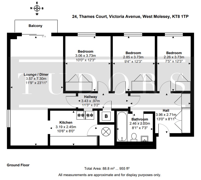 24, Thames Court, West Molesey floorplan