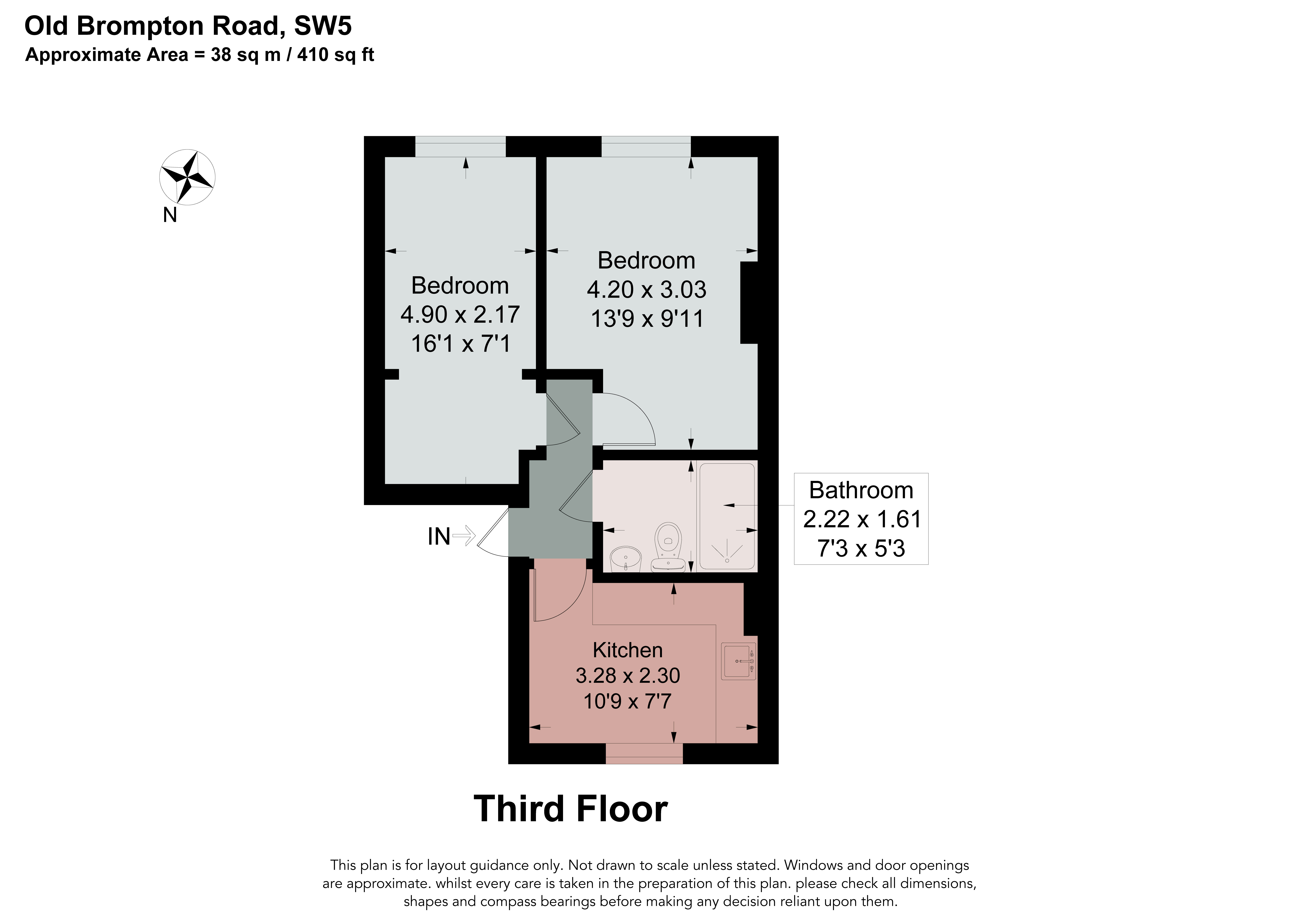 Flat 3, 150, Old Brompton Road, London floorplan