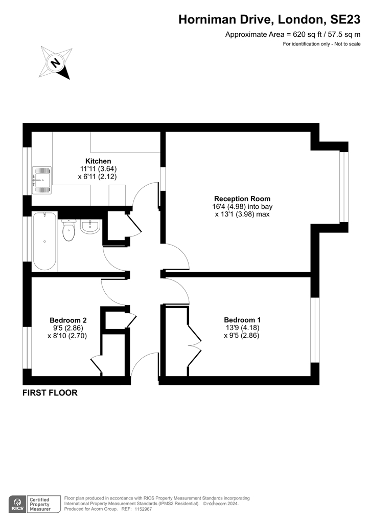Flat 10 Ashton Heights, 51, Horniman Drive, London floorplan