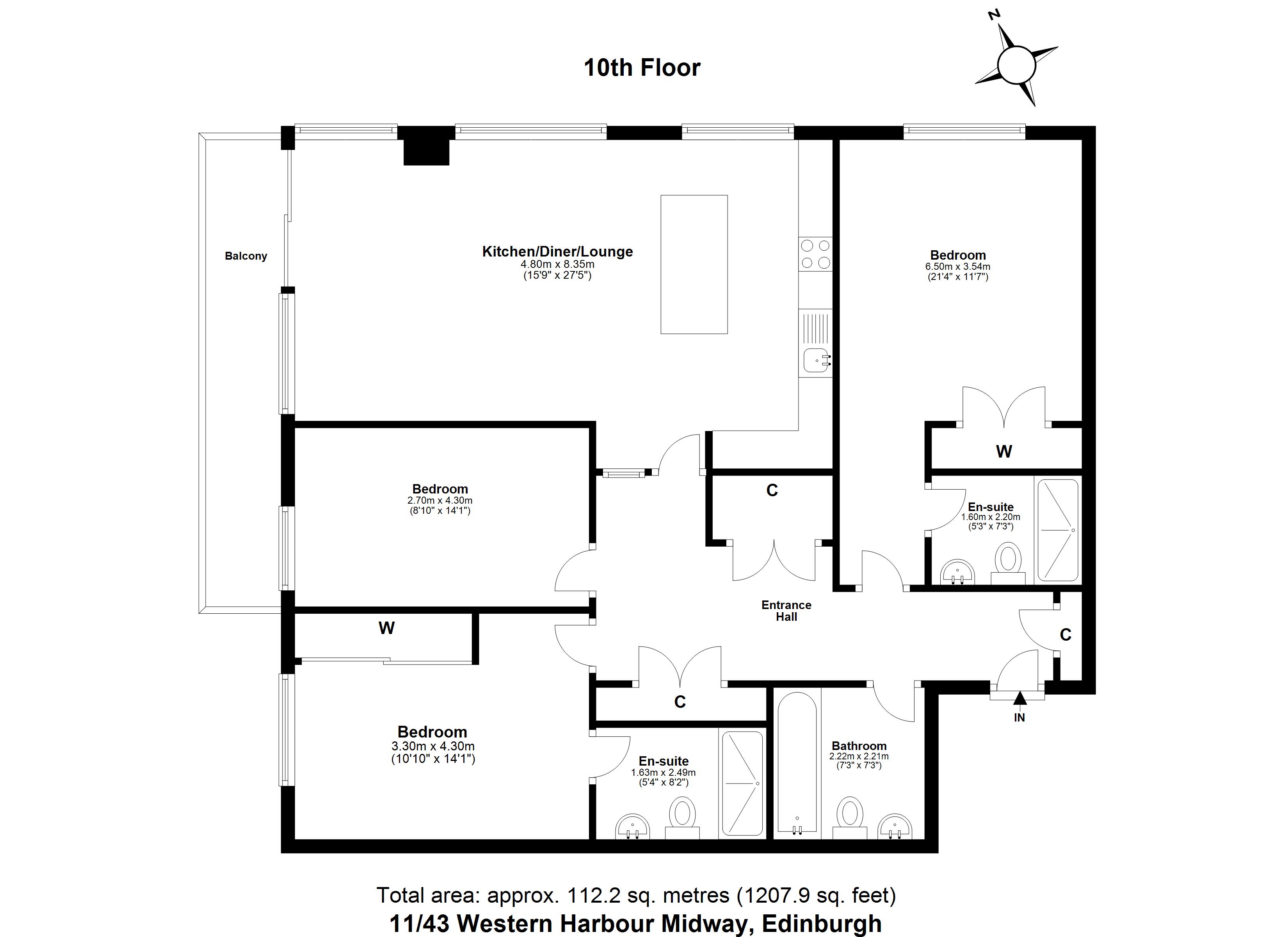 Western Harbour Midway, Edinburgh EH6, 3 bedroom flat for sale