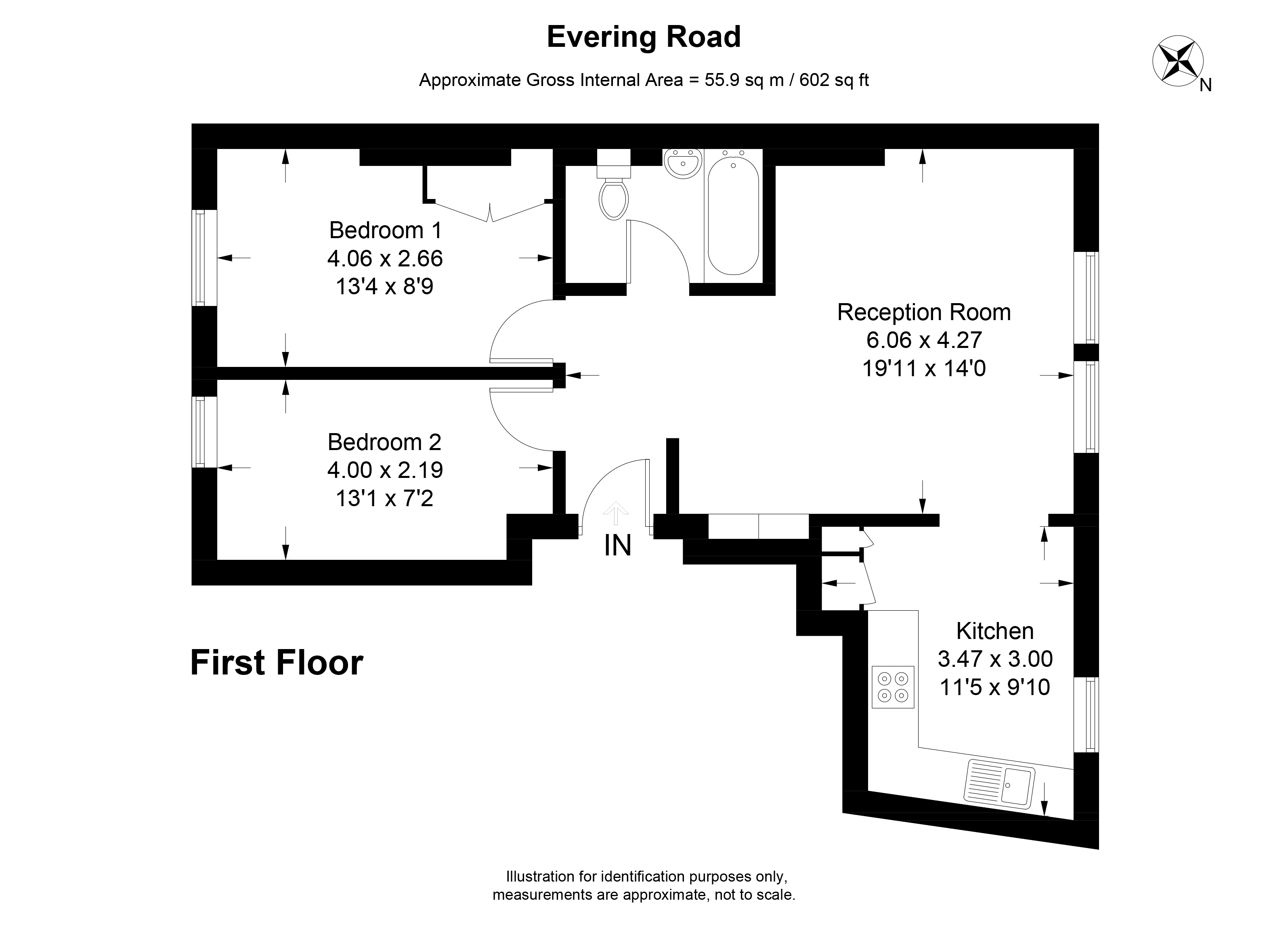 Flat 4, 164, Evering Road, London floorplan
