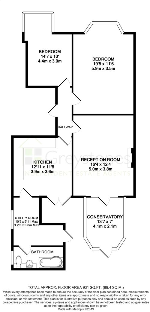 2 Bedrooms Flat for sale in Wickham Avenue, Bexhill On Sea, East Sussex TN39