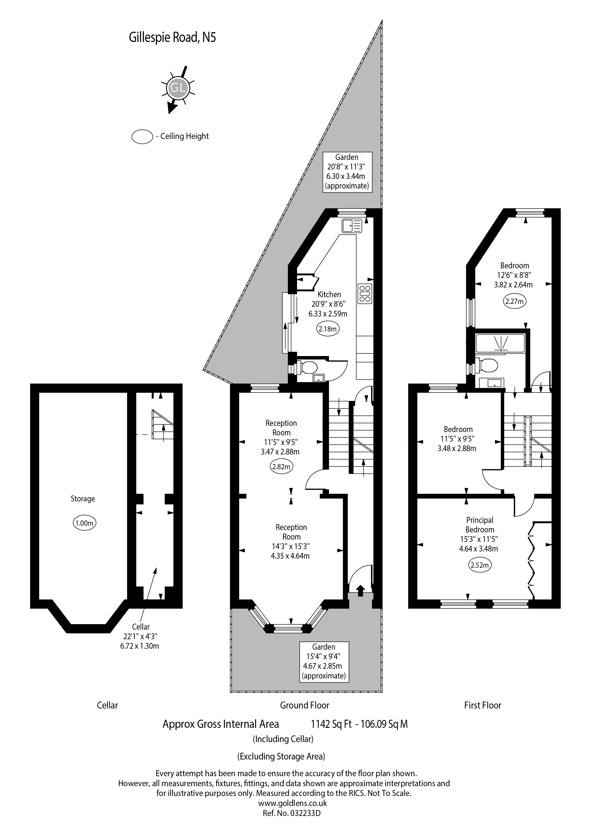 1, Gillespie Road, London floorplan