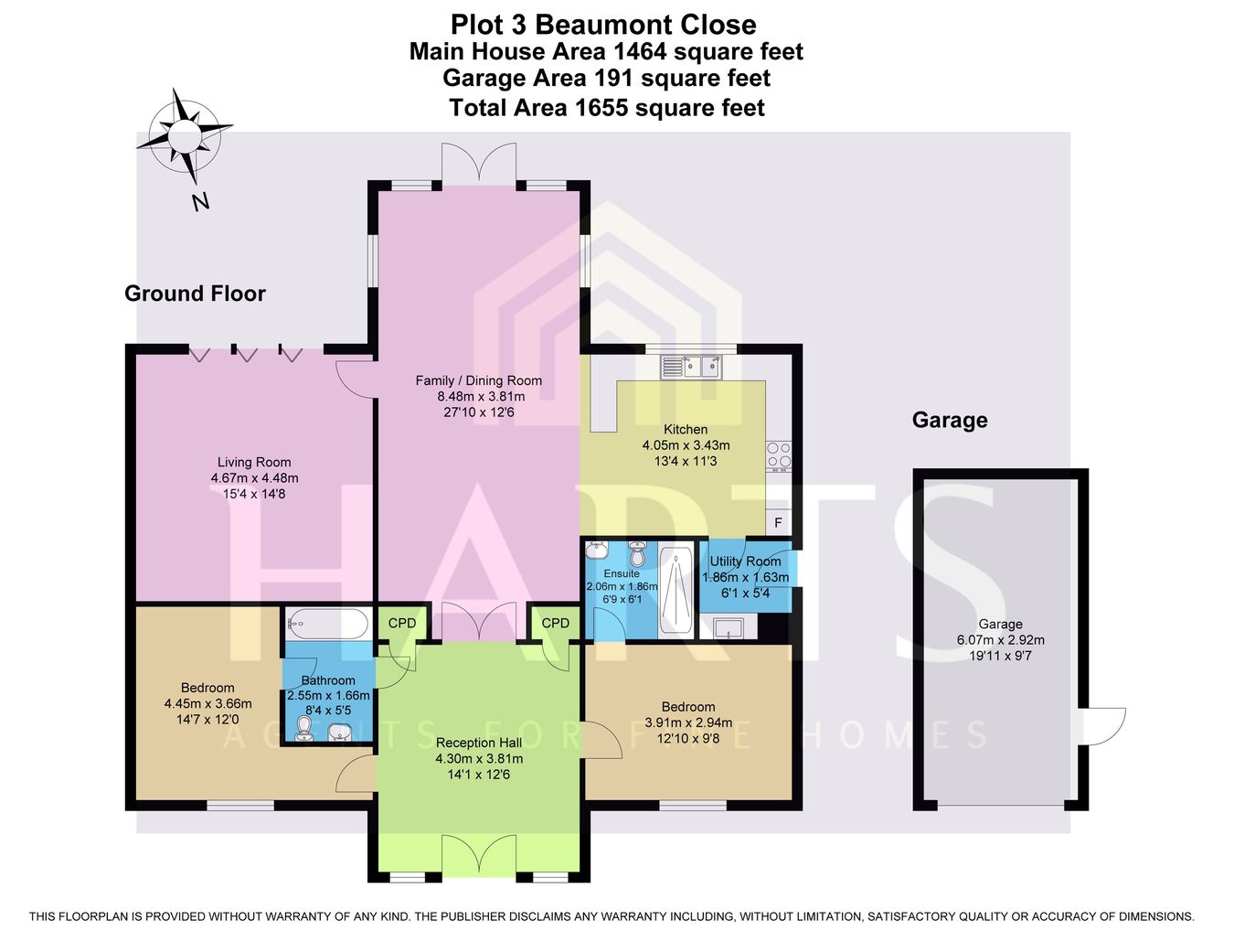Oaklands, 3 Beaumont Close, Warwick floorplan