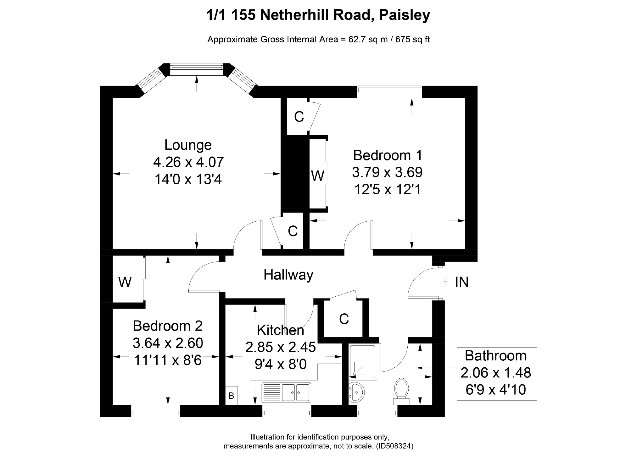 2 Bedrooms Flat for sale in Netherhill Road, Paisley PA3