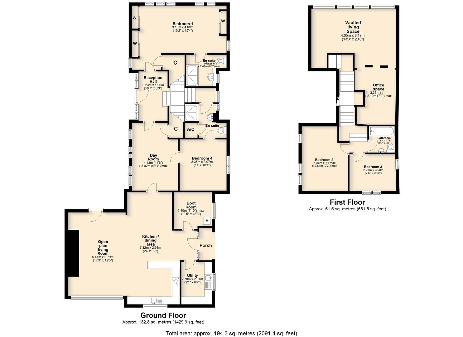 Courtyard Barn, Pristow Green Lane, Tibenham floorplan