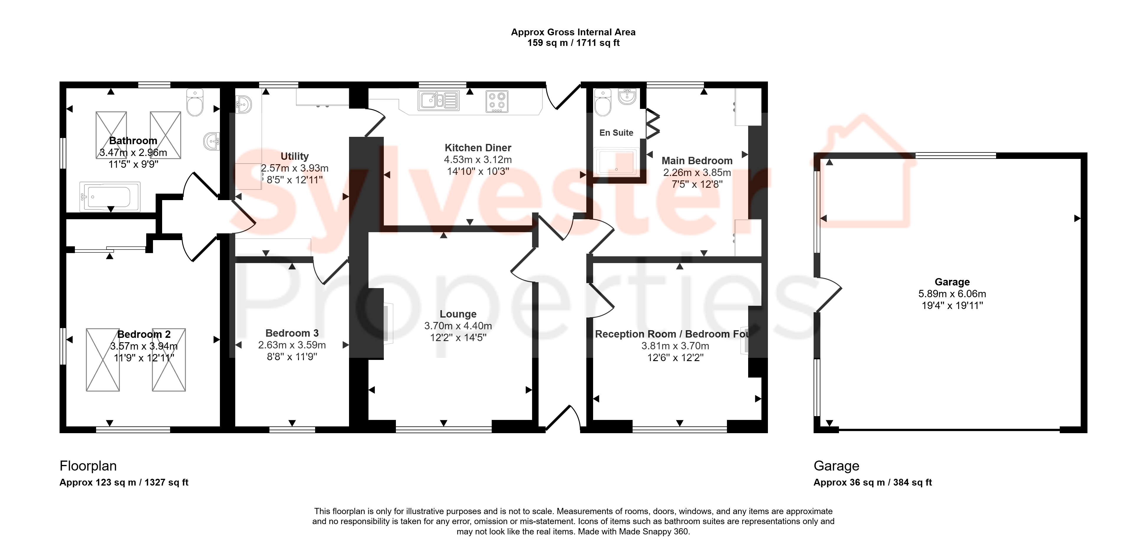 Oakdene, 12, The Villas, Stanley floorplan