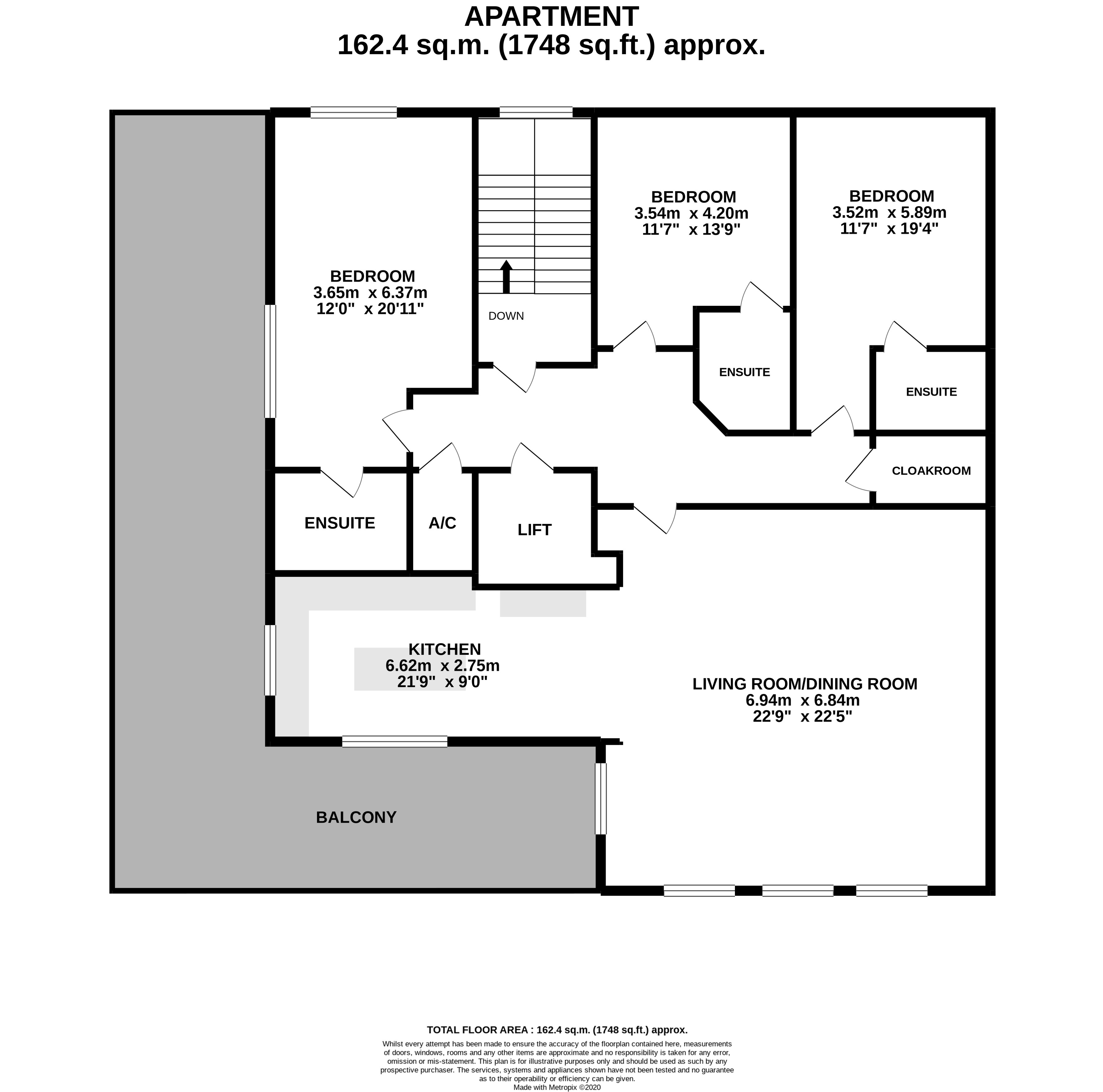 Apartment 201, St Moritz, Apartment 201, St Mortiz Hotel, Trebetherick floorplan
