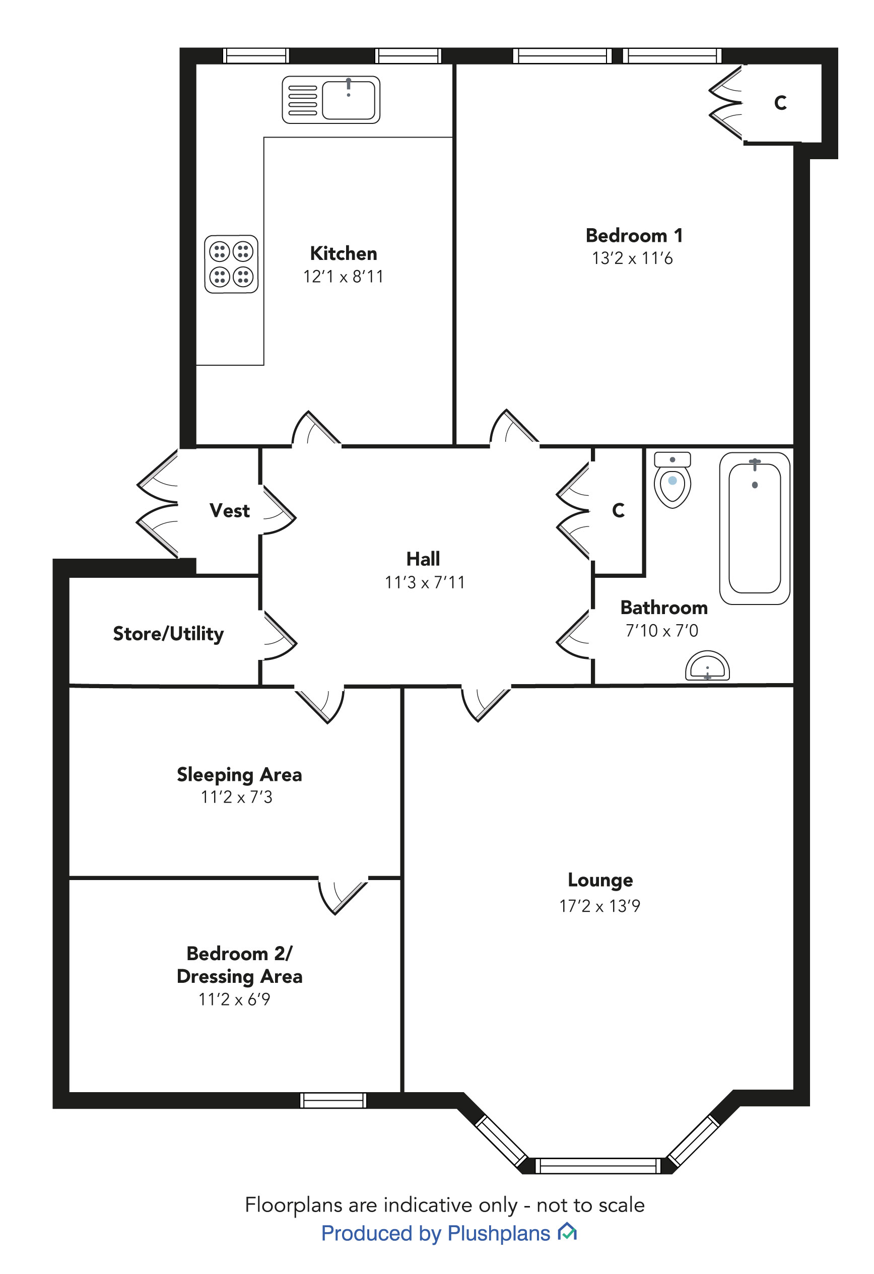 1/1 51, Broomlands Street, Paisley floorplan