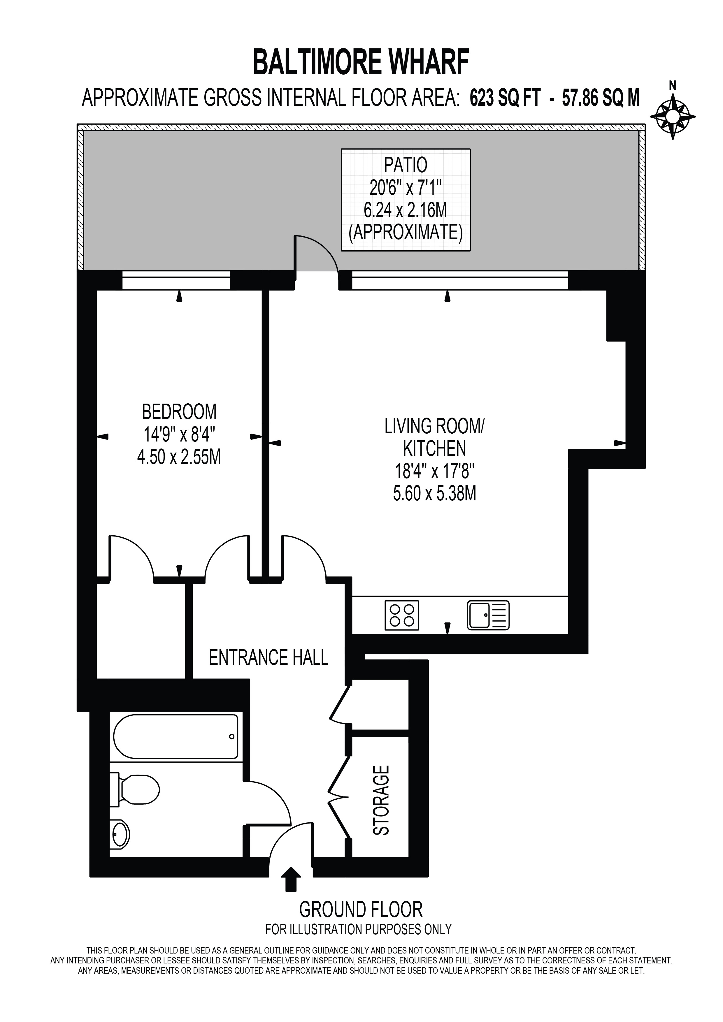 1 Bedrooms Flat to rent in North Boulevard, Baltimore Wharf, Canary Wharf E14