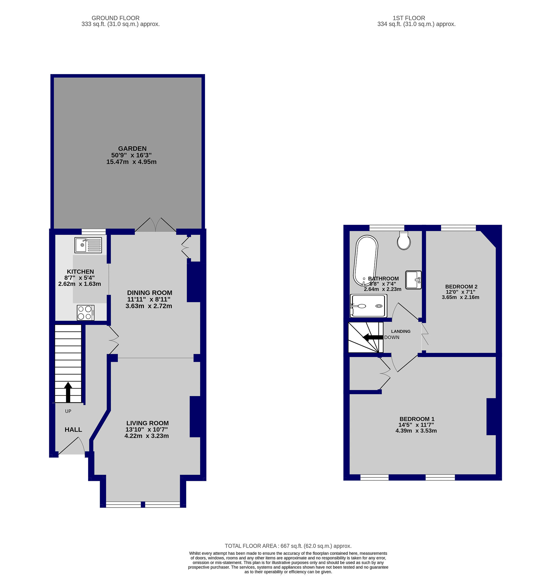 Churchfields Road, Beckenham BR3, 2 bedroom terraced house for sale