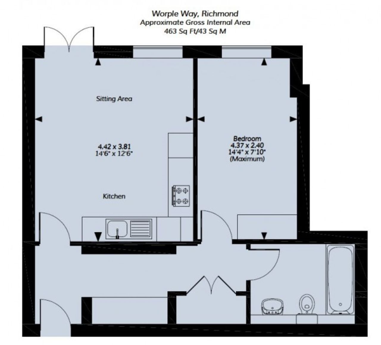 1 Bedrooms Flat to rent in Worple Way, London TW10