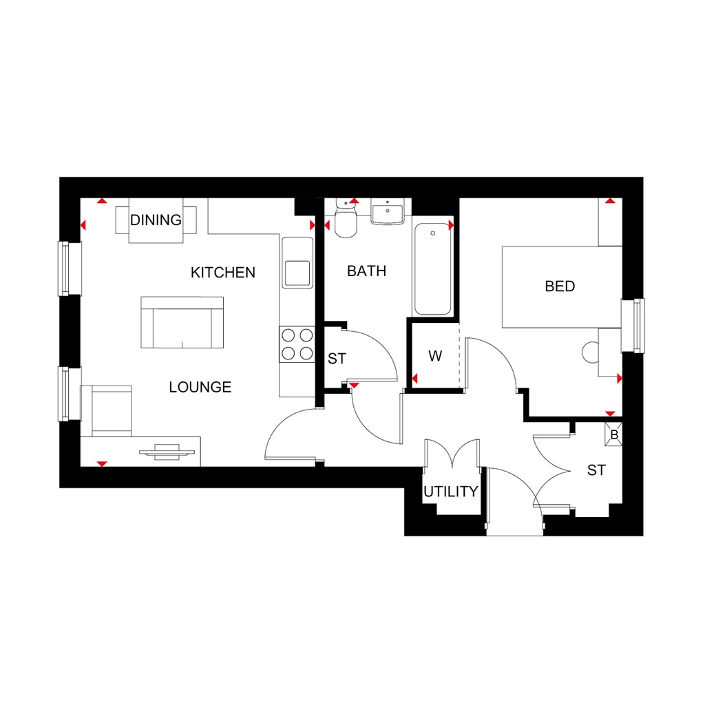"Loughton" at Bevan Way, Aylesham, Canterbury CT3, 1 bedroom flat for