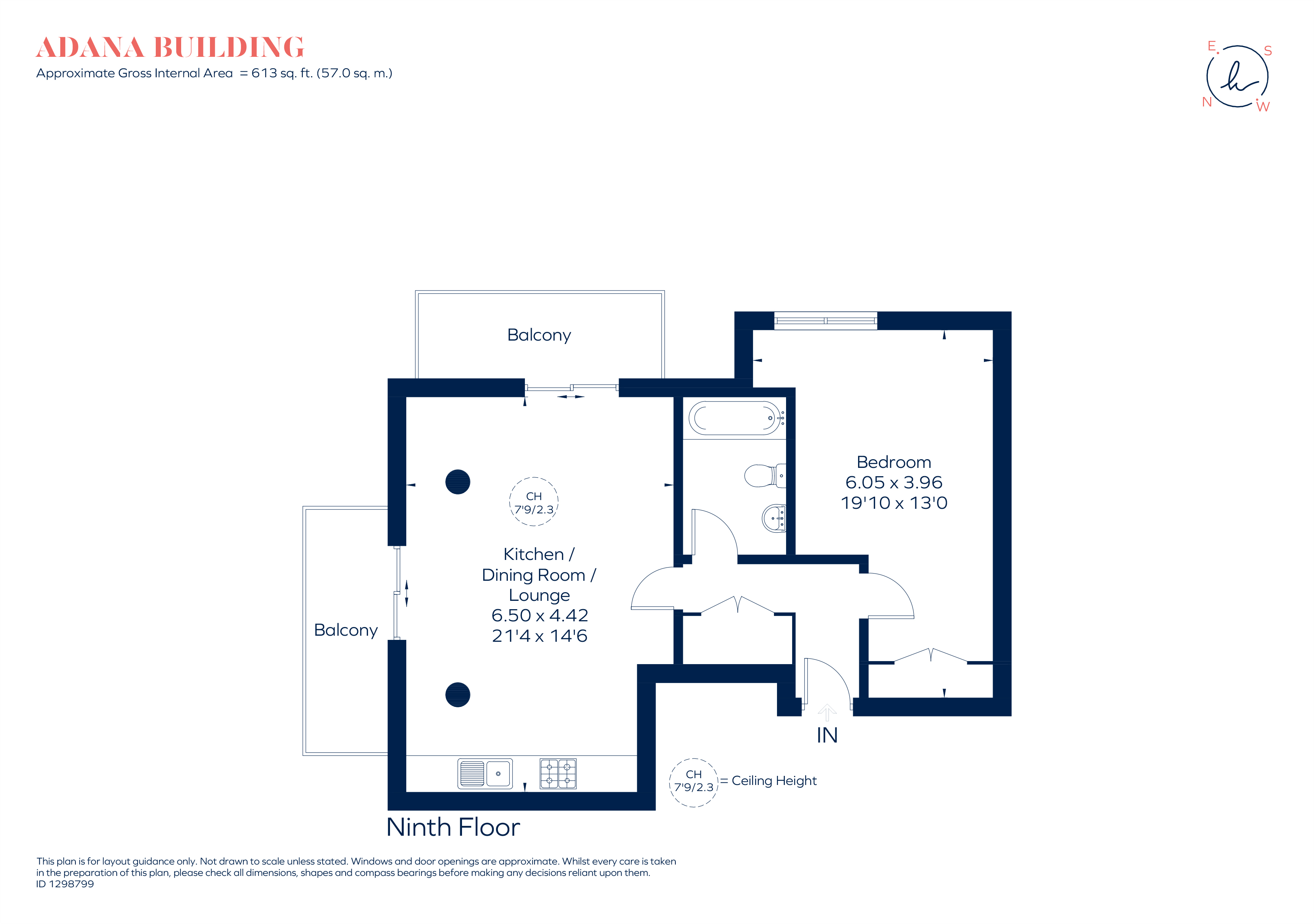 Flat 903, Adana Building, Conington Road, London floorplan