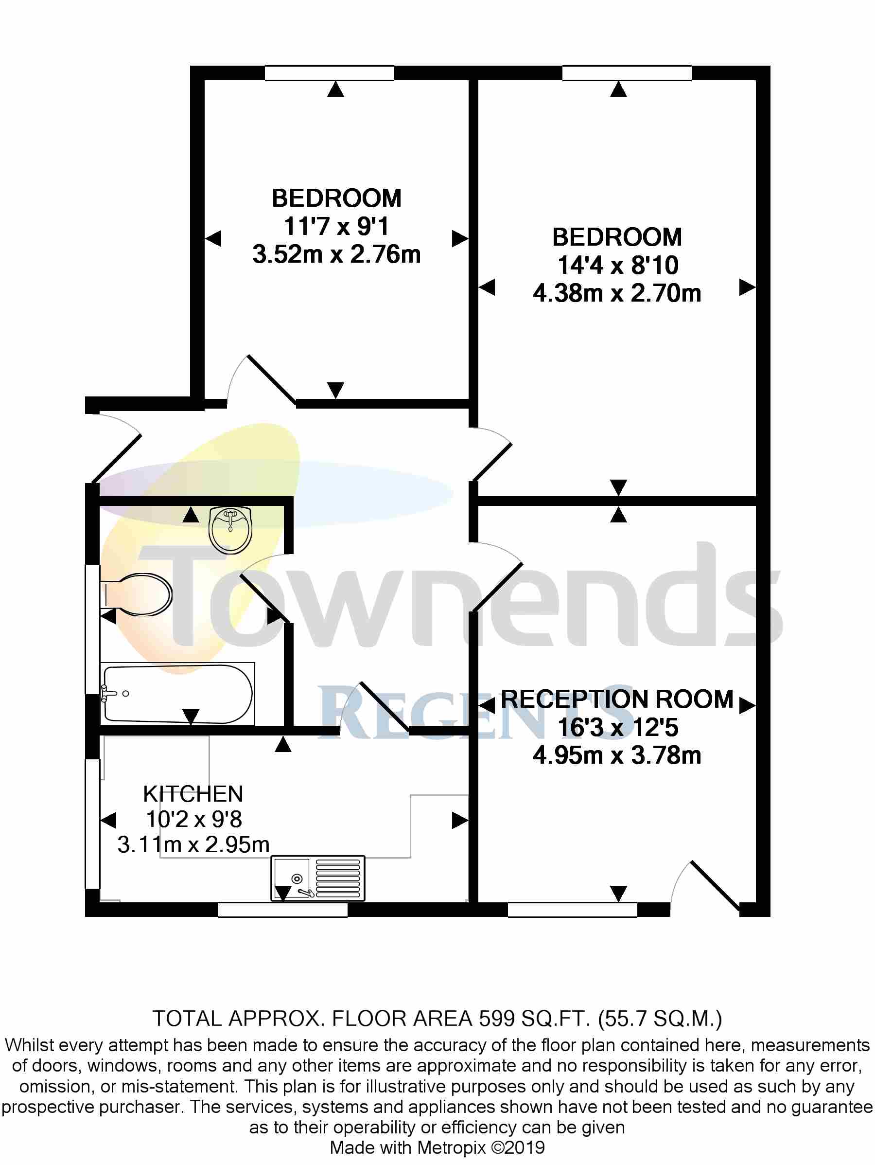 2 Bedrooms Maisonette for sale in Staines Road West, Sunbury-On-Thames, Middlesex TW16