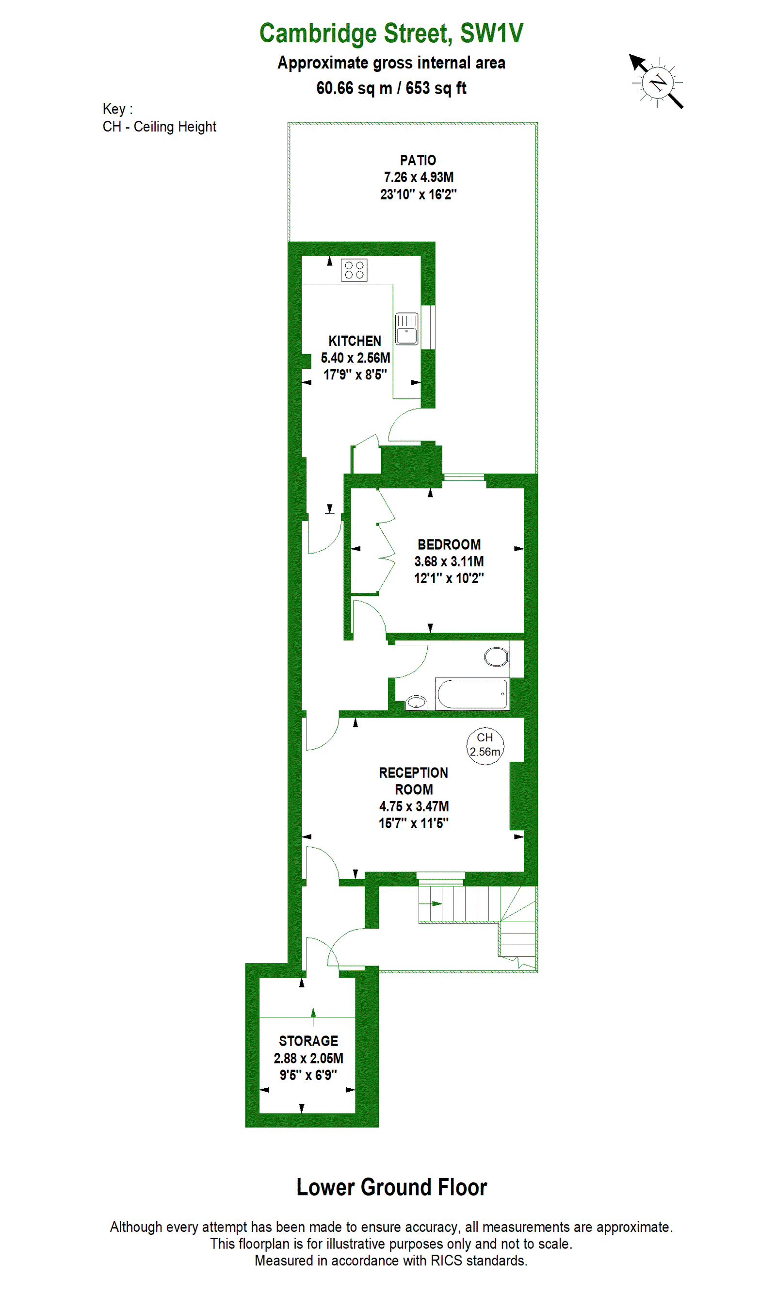 135a, Cambridge Street, London floorplan