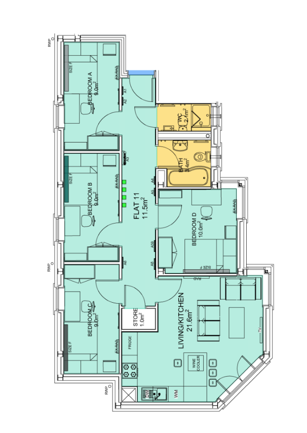 Flat 11, Easton House , Stepney Lane, Newcastle upon Tyne floorplan