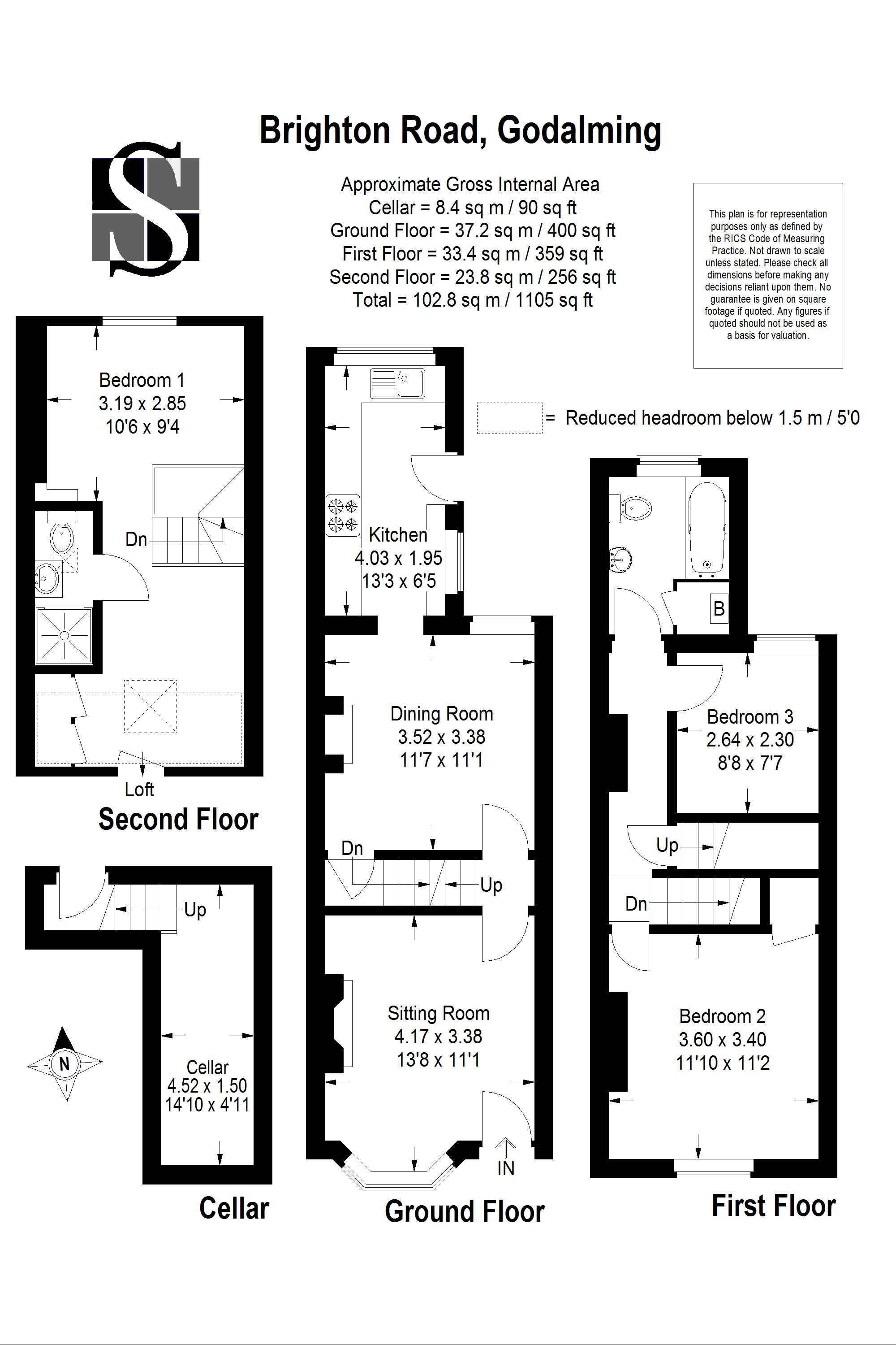 3 Bedrooms Terraced house to rent in Brighton Road, Godalming GU7