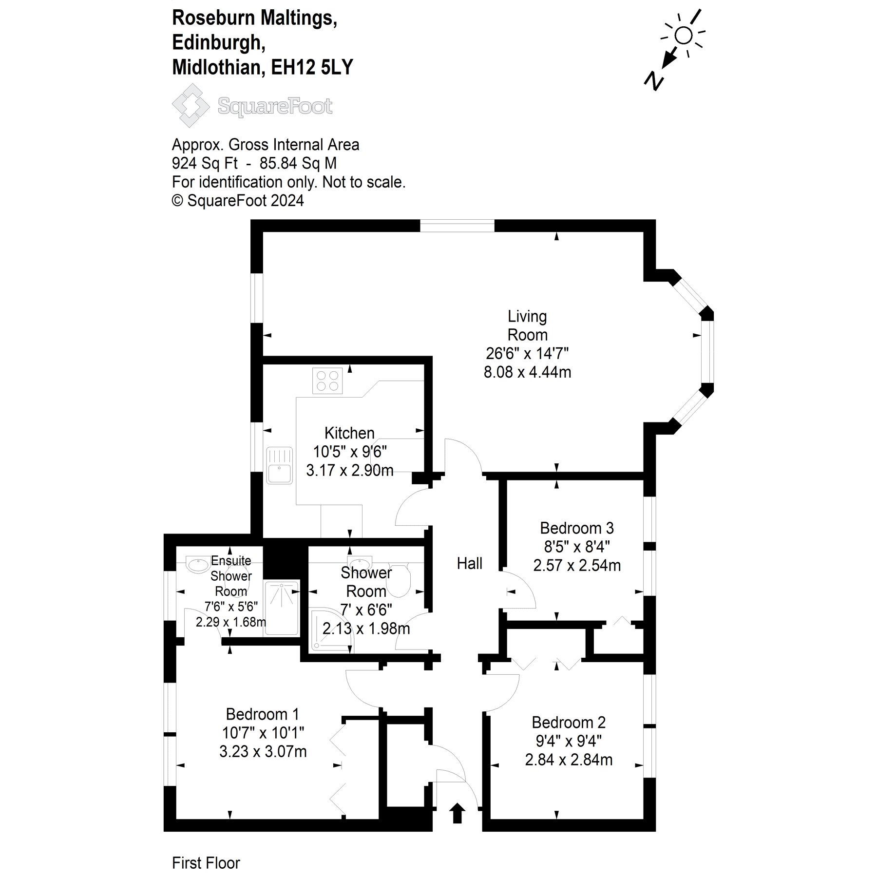 11/4, Roseburn Maltings, Roseburn, Edinburgh EH12, 3 bedroom flat for