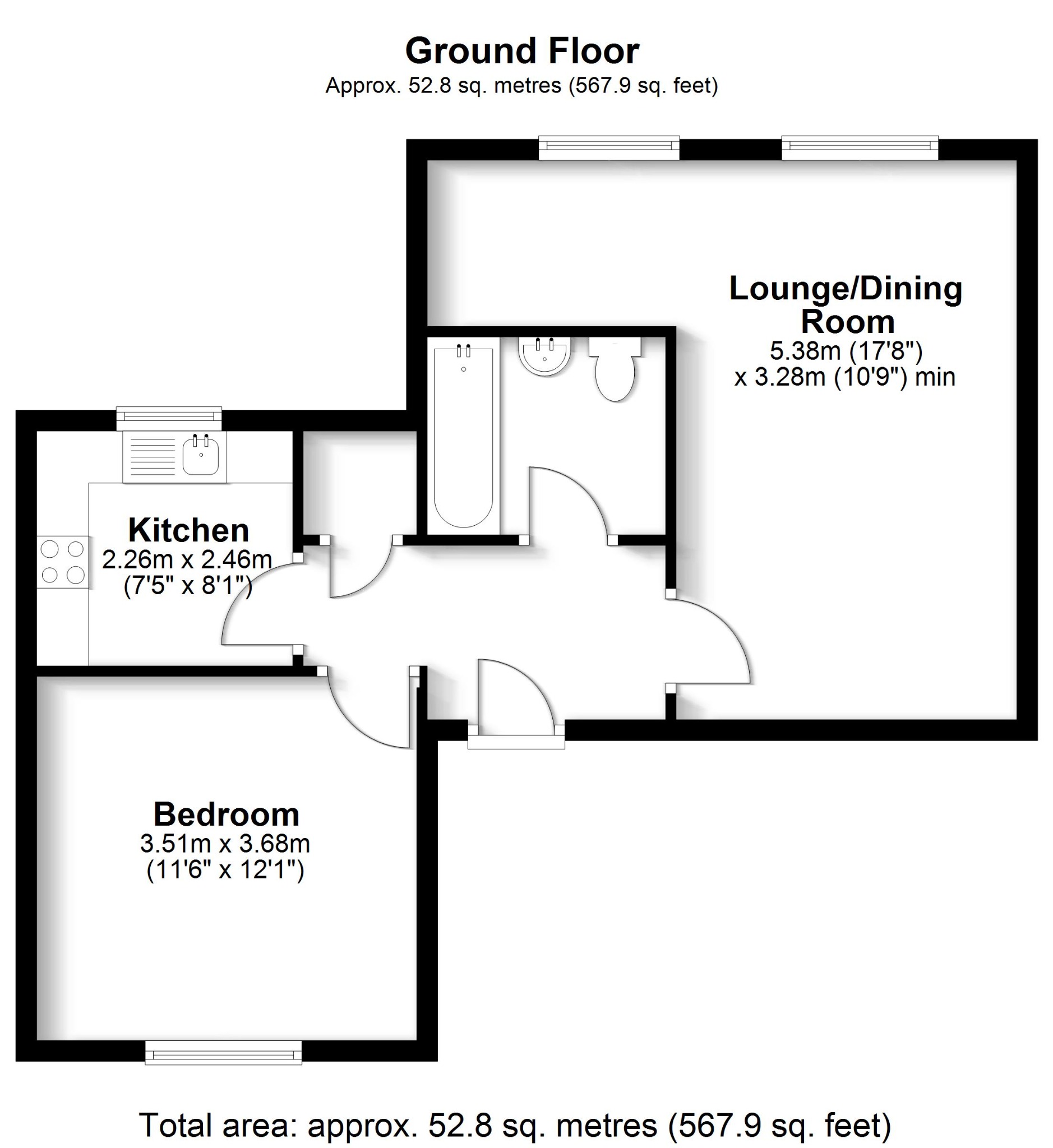 Flat 3 1a Addison Road, Sarisbury Green, Southampton floorplan