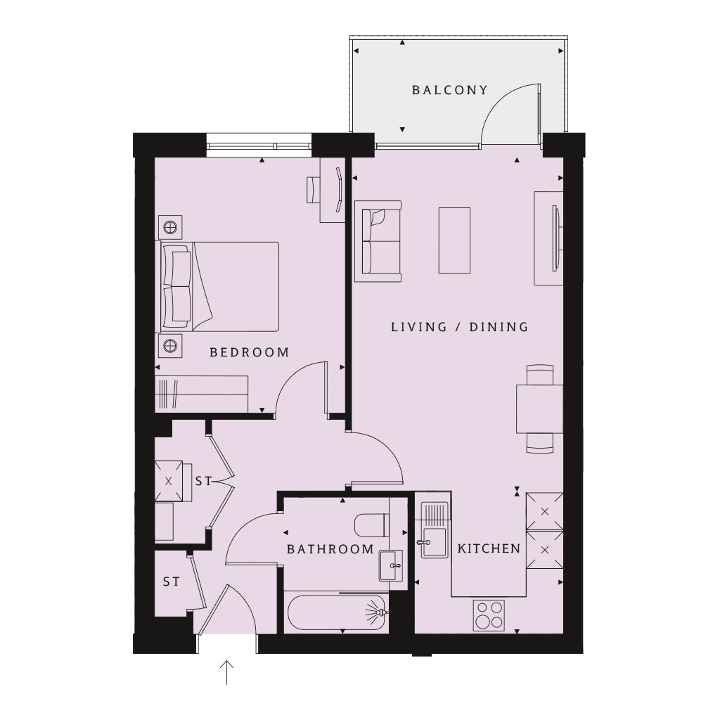 1 Bedrooms Flat for sale in 